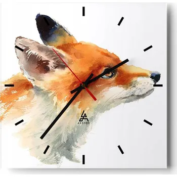 Hodiny Velké nástěnné hodiny 40x40 cm Zvířata Skleněné tiché hodiny