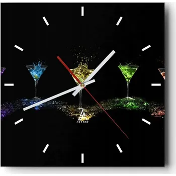 Hodiny Velké nástěnné hodiny 40x40 cm - Gastronomie - Skleněné hodiny - Tichý chod