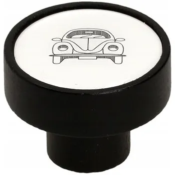 Nábytkové kování Dřevěná knopka/úchytka GAMET černá matná GD08 - auto