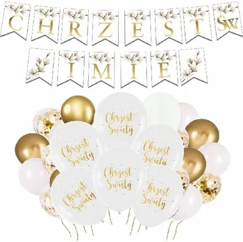 Balónek BALÓNKY dekorace na křtiny banner květiny JMÉNO