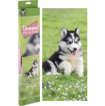 Hračka GRAFIX Diamantové malování Husky 40 x 50 cm