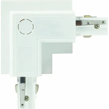 Rohová spojka pro třífázové vestavné lišty, pravá, bílá barva