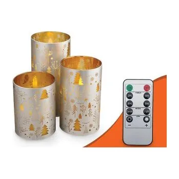 Svíčka Vosková LED svíčka MOON IN THE ROOM ML95 sada 3ks