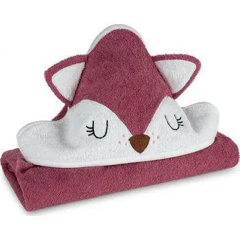 Růžový dětský ručník s kapucí BABY70 100x100 cm