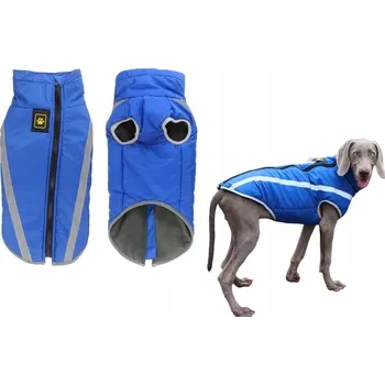 Obleček pro psa BUNDA OBLEČEK PRO PSA REFLEXNÍ VESTA TEPLÁ ZIMNÍ MODRÁ XL