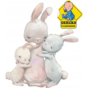 Samolepící dekorace XL Samolepka na stěnu Králíčci Rodinka 99x115