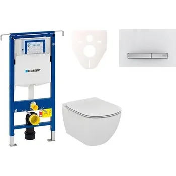 Cenově zvýhodněný závěsný WC set Geberit do lehkých stěn / předstěnová montáž+ WC Ideal Standard Tesi 111.355.00.5NE8