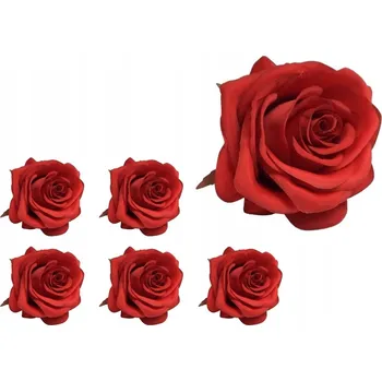 umělá květina Červená růže na kompozici umělých vazeb 6 ks, výrobková kytice dekorace
