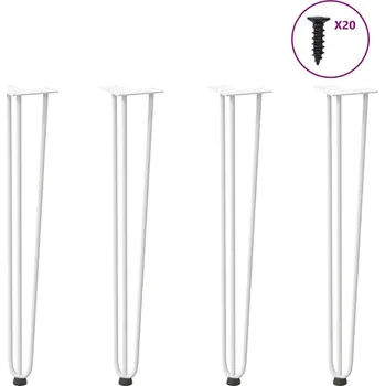 Barový stolek OMAXI Vlásenkové nohy pro konzolové stolky 4 ks bílé 72 cm masivní ocel 956102
