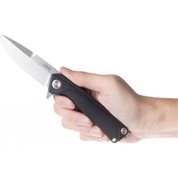 kapesní nůž ANV Z100BB Čepel: Světlá Stonewash, Rukojeť / pojistka: GNR Černá / Liner Lock, Zubaté ostří: NE
