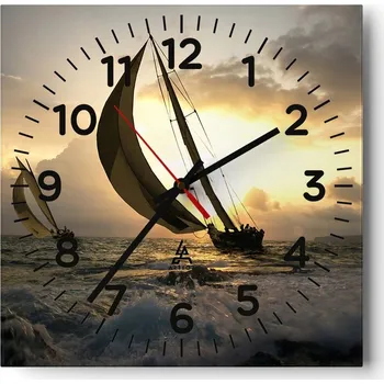 Hodiny Kuchyňské nástěnné hodiny 30x30 Krajina Skleněné hodiny do obýváku Moderní Tiché