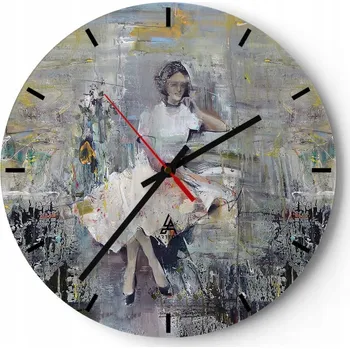 Hodiny Velké nástěnné hodiny na zeď 40x40 Žena Skleněné hodiny Kulatý Tiché