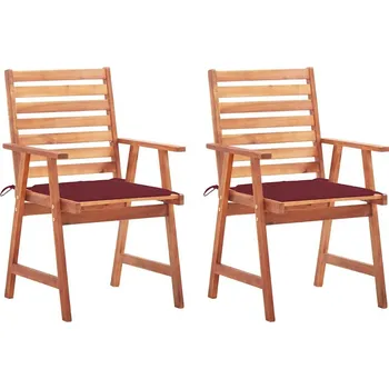 OMAXI Zahradní jídelní židle 2 ks s poduškami masivní akáciové dřevo 282533