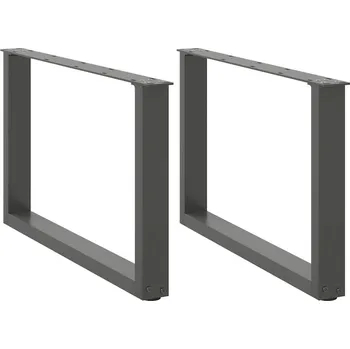 OMAXI Nohy konferenčního stolku ve tvaru U 2 ks antracitové 70 x (42-43) cm ocelové 311054