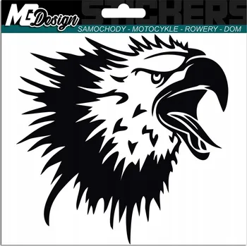 Samolepicí dekorace na vozidlo SAMOLEPKA na auto ORLICE HLAVA ORLA 14x15 cm