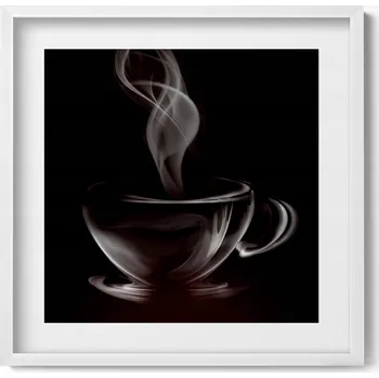 Obraz Dekorativní obraz s grafikou v krásném rámu Abstraktní šálek kávy 50x50 cm