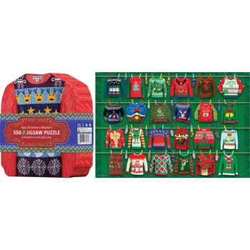 Puzzle EUROGRAPHICS v plechové krabičce Vánoční svetry 550 dílků