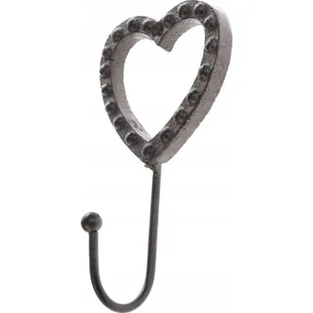 Věšák LITINOVÝ VĚŠÁK SRDCE HNĚDÝ