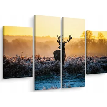 Obraz Čtyřdílný obraz ZVÍŘE Jelen Říjiště 200x150