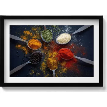 Obraz Elegantní obraz do obýváku Kuchyňské lžíce s barevným kořením 60x40 cm