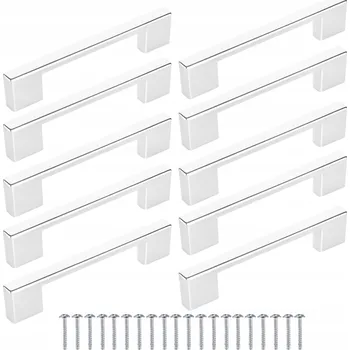 Nábytková úchytka klasická stříbrná lesklá 13,7 x 0,9 x 2,8 cm