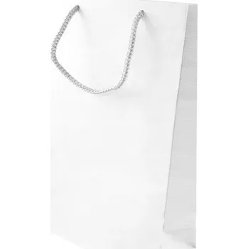 Dárková taška Papírová taška 17x7x25 cm BÍLÁ PRESTIGE 100 ks