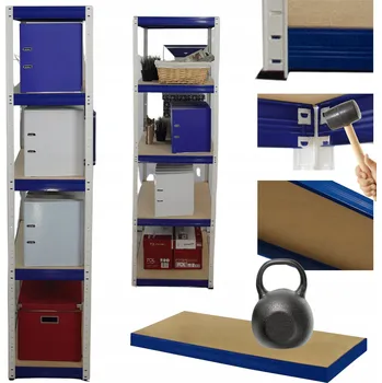 Dílenský regál Kovový regál skladový stojan HELIOS 180x30x30cm 5 polic x 175kg ODOLNÝ PL