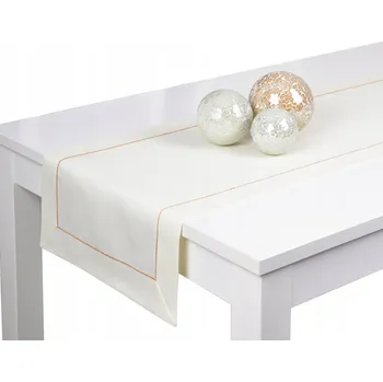 Prostěradlo Běžec na stůl krémový se zlatým vzorem 140 x 40 cm