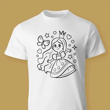 Princezna Omalovánkové dětské tričko Velikost: 158 cm / 12 let