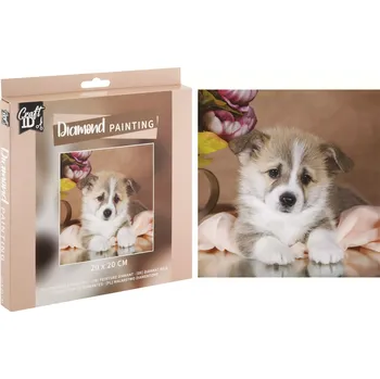 Diamantové malování GRAFIX Diamantové malování Roztomilé štěně 20 x 20 cm