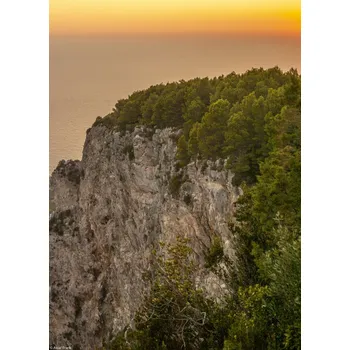 Obraz Plakát Krásný západ slunce z ostrova Capri bez rámu 20,5 x 28,4 cm