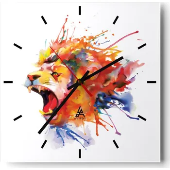 Hodiny Velké nástěnné hodiny 40x40 cm Zvířata Skleněné tiché hodiny