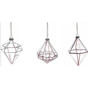 Vánoční dekorace SADA 3 MĚDĚNÝCH GEOMETRICKÝCH OZDOB