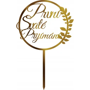 Obraz Topper na dort První Svaté Přijímání - zlatý TKZ-16