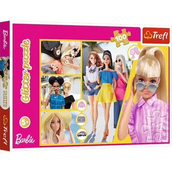 Puzzle Trefl Glitter Třpytivá Barbie 100 dílků