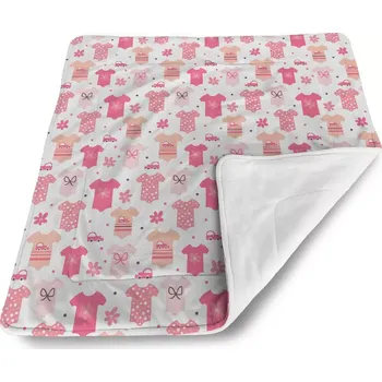 deka Sablio Dětská deka pro miminko Růžové oblečky - 80x100 cm