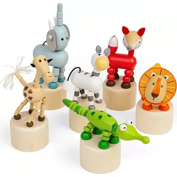 Hračka Bigjigs Toys dřevěná mačkací zvířátka Safari
