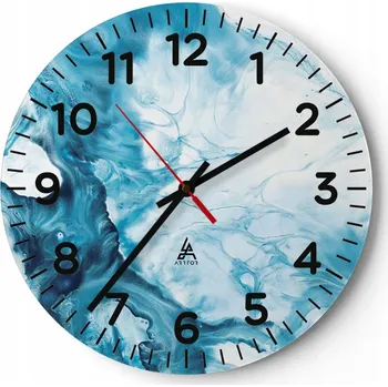 Hodiny Kuchyňské nástěnné hodiny 30x30 Abstrakce Moderní skleněné hodiny Tiché