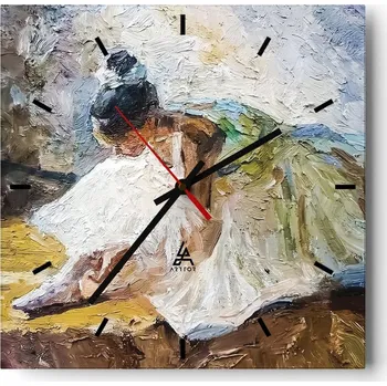 Hodiny Velké nástěnné hodiny 40x40 Baletka Skleněné hodiny Tiché