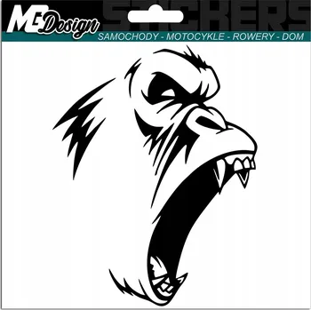 Samolepicí dekorace na vozidlo SAMOLEPKA na auto ZLÝ GORILA GORILLA 12x15 cm