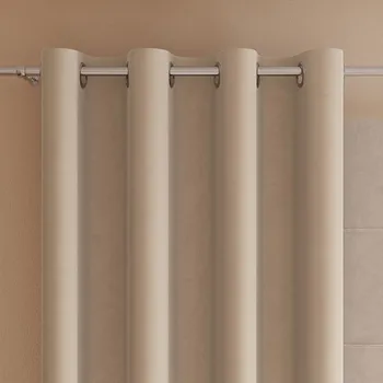 Povlečení Světlobéžový sametový závěs na kroužcích VELVI 140x250 cm