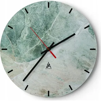 Hodiny Velké nástěnné hodiny 40x40 Mramorové skleněné hodiny Kulatý Tiché