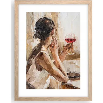 Obraz Obraz plakát v rámu světlý dub do obýváku 30x40 žena foto na zeď