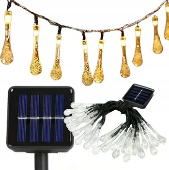 Vánoční dekorace Světelný řetěz Nice Stuff 600 cm solární bílý