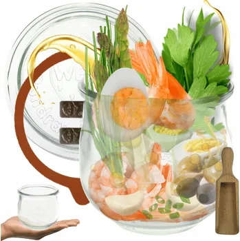 Sklenice Sklenice WECK skleněné víko, s měrkou zavařovací sklenice 580ml TULIPÁN