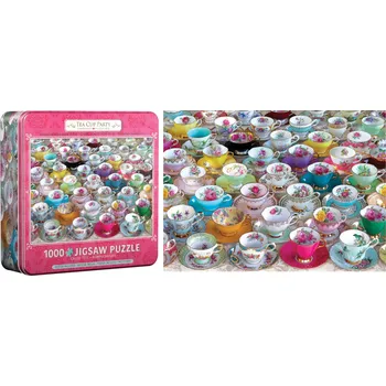 Puzzle Puzzle v plechové krabičce Sbírka čajových šálků 1000 dílků EUROGRAPHICS