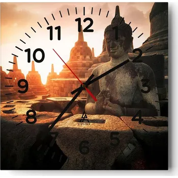 Hodiny Nástěnné hodiny do obýváku 40x40 Asie Tiché Skleněné hodiny Stylové