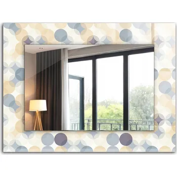 Zrcadlo Dekorativní zrcadlo na zeď s potiskem Dekor Barevné kulaté XXL 80x60 cm