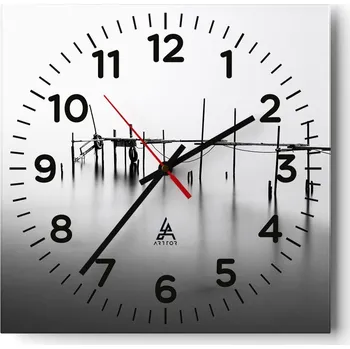 Hodiny Kuchyňské nástěnné hodiny 30x30 Krajina Skleněné hodiny do obýváku Moderní Tiché