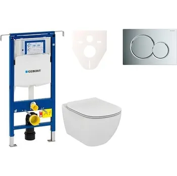 Cenově zvýhodněný závěsný WC set Geberit do lehkých stěn / předstěnová montáž+ WC Ideal Standard Tesi 111.355.00.5NE2